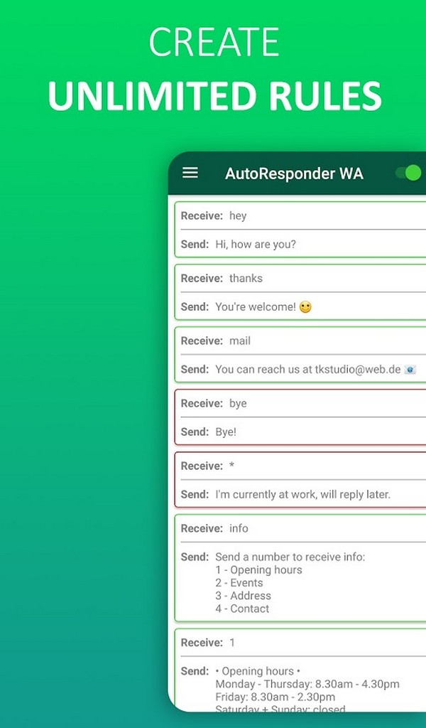 AutoResponder para WhatsApp screenshot 3