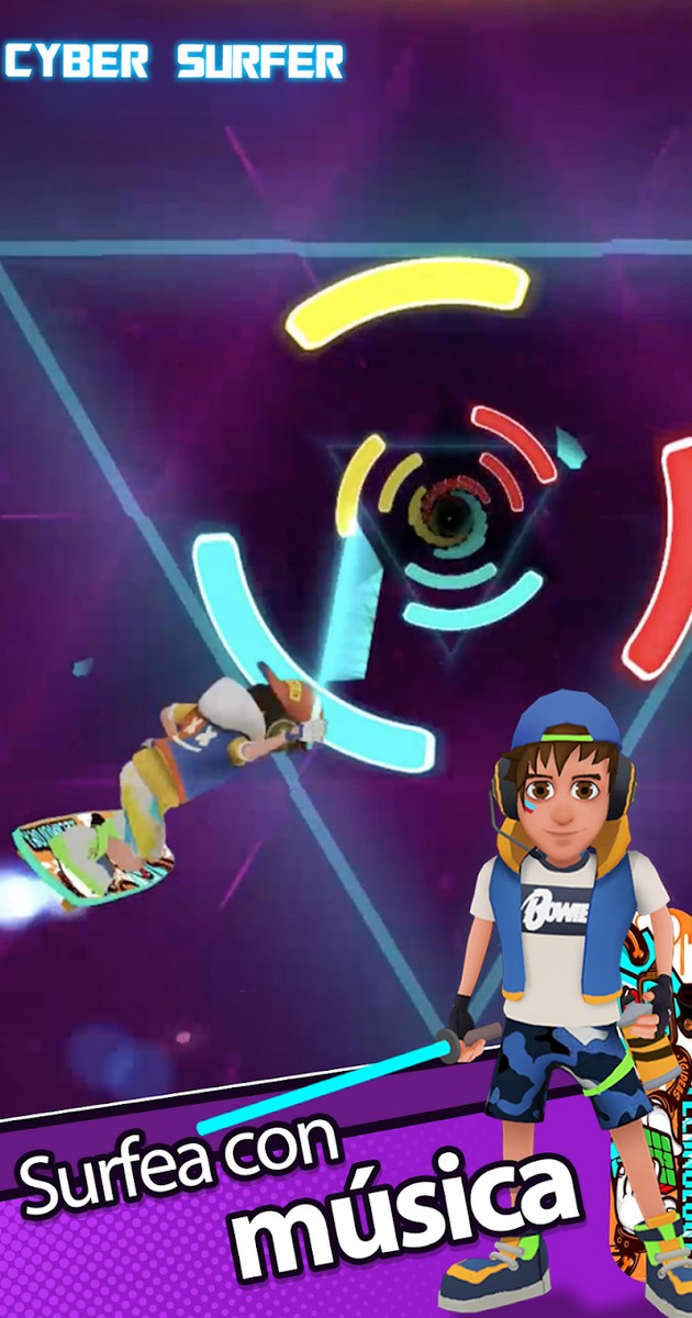 Cyber Surfer: EDM & Patineta screenshot 1