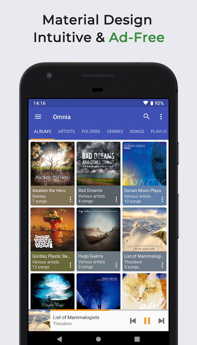 Omnia Music Player screenshot 1