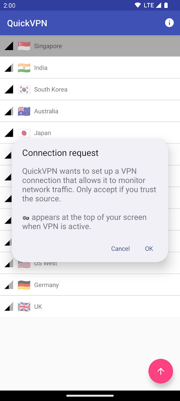 QuickVPN screenshot 2